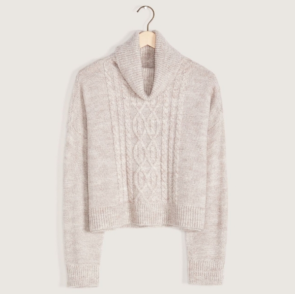 Sweaters - CROPPED 3X Cable Knit Turtleneck Sweater Plus Size 3X NWT
